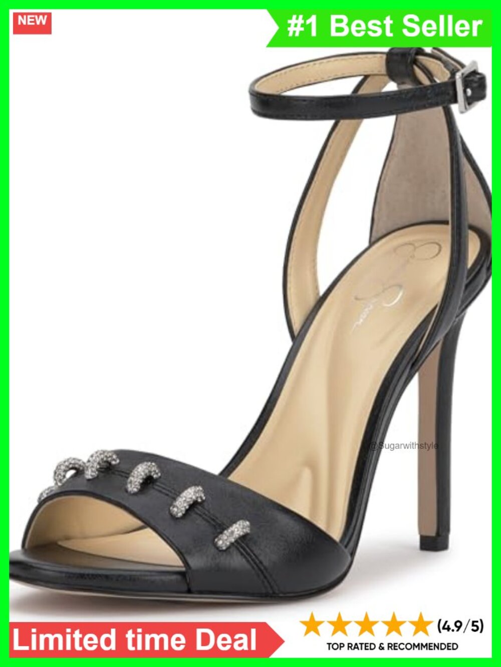 Faux Leather Stiletto Heel Open Round Toe Heeled Sandals